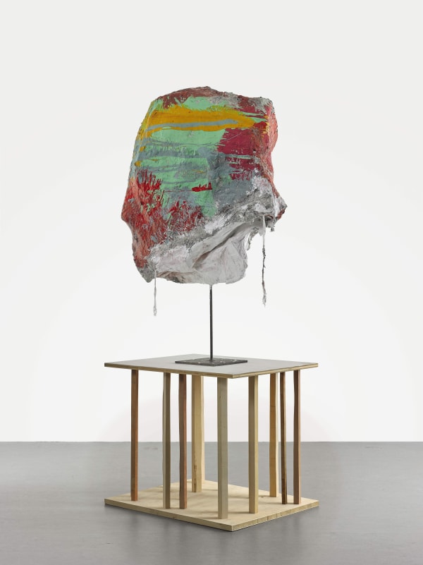 Franz West Untitled Papier-mâché, acrylique, lacque, gaze, acier et support en bois 202 x 89 x 64,5 cm 79 1/2 x 35 1/16 x 25 3/8 in.