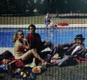 Alain Jacquet Déjeuner sur l'herbe (dyptique) Encres chromatiques sur toile 175 x 195 cm 68 7/8 by 76 3/4 in.