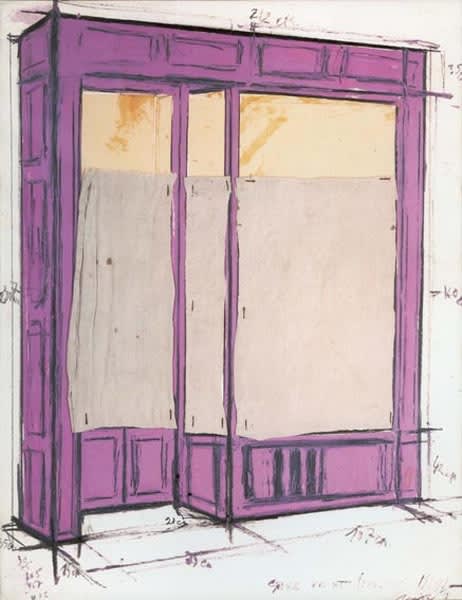Christo, Store Front (project) mauve, 1969