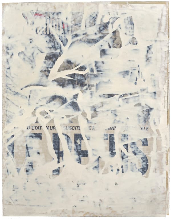 Gil Joseph Wolman le refus, ca. 1991 peinture blanche sur journal 36 x 28 cm