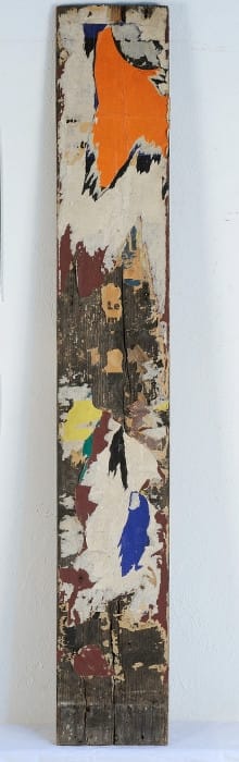 Raymond Hains La planche à Ullman affiches lacérées sur planche ou décollage d'affiches 149 x 22,7 x 2,3 cm (disponible) 11 3/4 by 9 1/4 in. (available)
