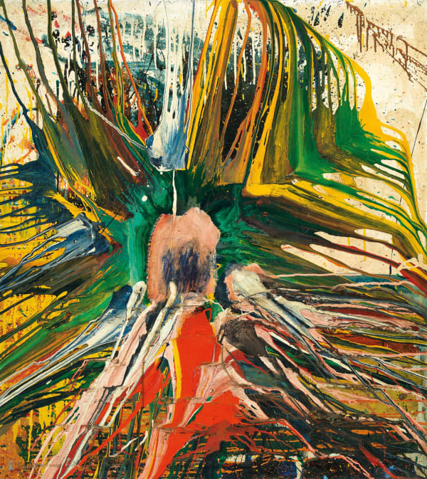 Shozo Shimamoto Untitled huile sur toile 89,5 x 79,2 cm