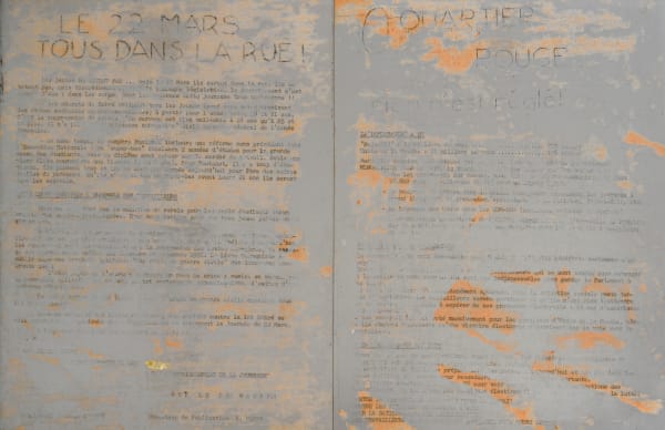 Gil Joseph Wolman le 22 mars tous dans la rue, 1973 art scotch sur transparent 27 x 42 cm