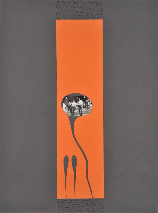 Bernard Heidsieck Foule n° 42 écritures et collage de photos sur papier 54 x 40 cm (disponible) 54 x 40 cm (available)