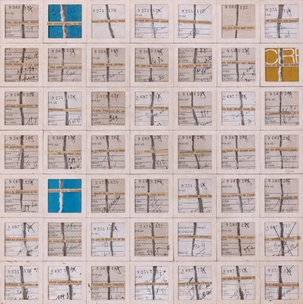 Gil Joseph Wolman C'est un homme méticu assemblage de papiers et cartons 35 x 35 cm (archives) 55 by 17 3/8 by 17 1/4 in. (archives)