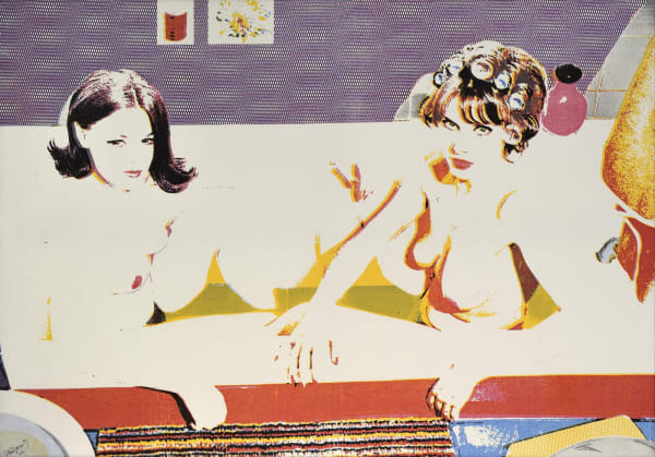 Alain Jacquet Gabrielle d'Estrées sérigraphie sur toile 114 x 162 cm (disponible) 6 5/8 by 7 3/4 in. (available)
