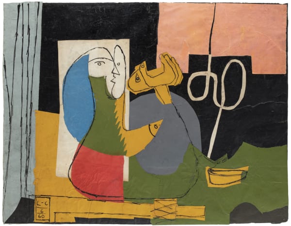 Charles-Edouard Le Corbusier L'enfant est là collage 43 x 60 cm