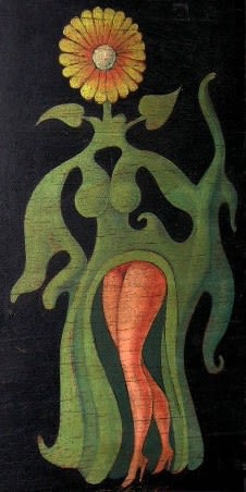Victor Brauner La Femme fleur huile sur panneau de bois 21,2 x 12