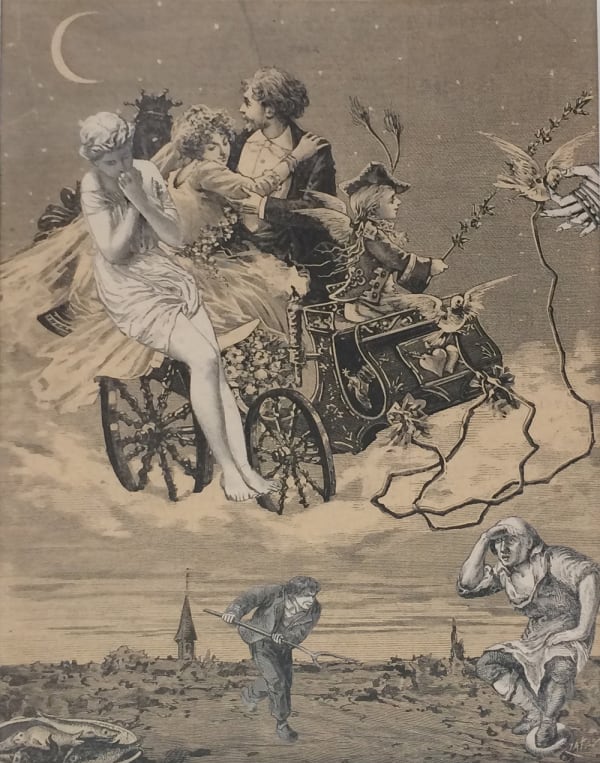 Max Ernst L'esprit de Locarno collage sur papier 24 x 19 cm (disponible) 24 x 19 cm - 21 1/8 by 17 3/8 in.