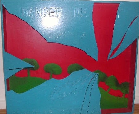 Claude Gilli Danger de mort Bois peint et découpé 67 x 75 x 7,5 cm 26 3/8 by 29 1/2 by 3 in.