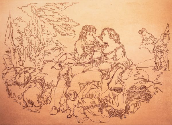 Stéphane Lallemand, Jeune couple buvant, 1992