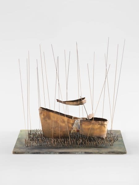 Fausto Melotti In Palude (In the Swamp) Laiton, bois peint, tissu peint 41 x 42 x 26 cm 16 1/8 x 16 1/2 x 10 1/4 inches