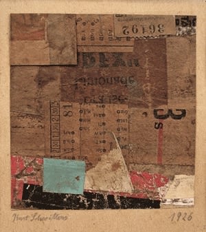 Kurt Schwitters Merzzeichnung collage de papier sur carton 9,8 x 9,2 cm / 20 x 17 cm avec montage (disponible) 9,8 x 9,2 cm / 20 x 17 cm with montage (available)