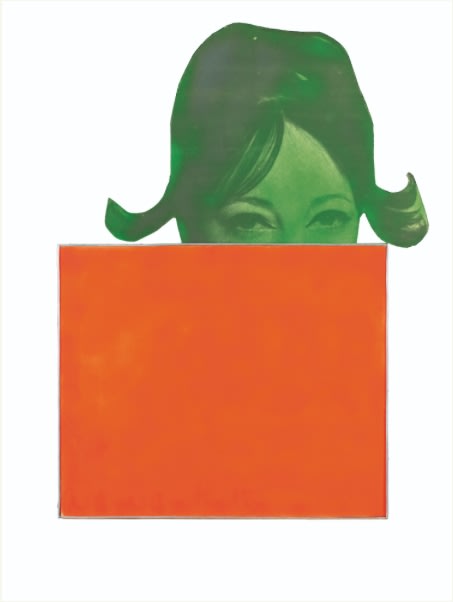 Martial Raysse La France orange huile sur toile et sérigraphie sur bois découpé 82 x 63 x 2 cm