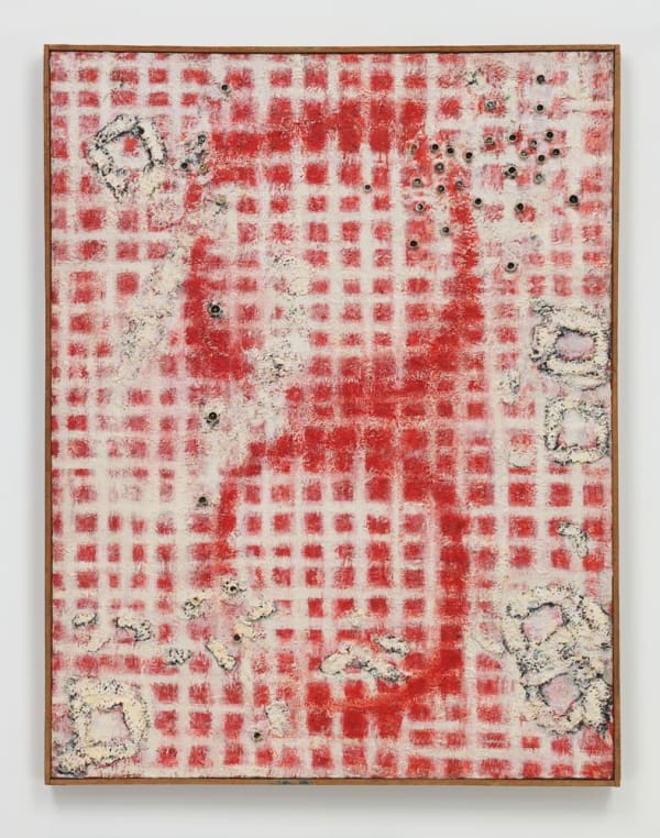 Chiyu Uemae Untitled Bouchons de tubes d'huile et de peinture sur toile 117 x 91 cm 46.06 x 35.83 in