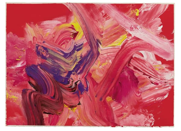 Kazuo Shiraga Rose festival acrylique sur papier monté sur toile 55 x 75 cm 21.65 x 29.53 in