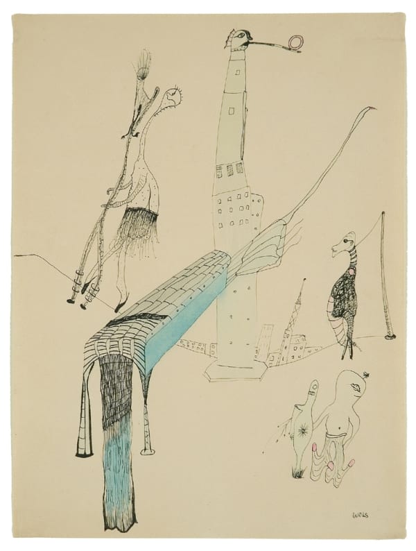 Wols Les couples heureux, vers 1940 aquarelle et encre de chine sur papier 23,6 x 31,5 cm