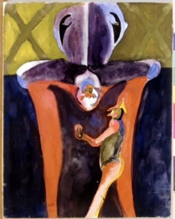 Francis Toledo Fantastical figures aquarelle et gouache sur papier 48.3 x 38.1 cm (disponible) 14 3/4 by 13 3/8 in. (available)