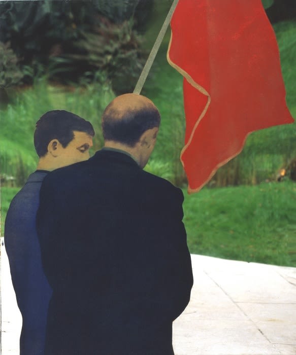 Michelangelo Pistoletto Bandiera Rossa miroir et huile sur papier vélin 120 x 100 cm (archives)