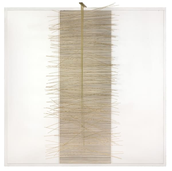 Jesus-Rafael Soto La Colonne Blanche peinture sur bois, métal et nylon 156 x 158 x 94 cm
