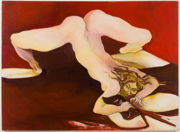 Juanita Mcneely, Red Velvet, dernières années 1960 signé sur le dos, huile sur lin, 137,16 x 187,96 x 5,08 cm