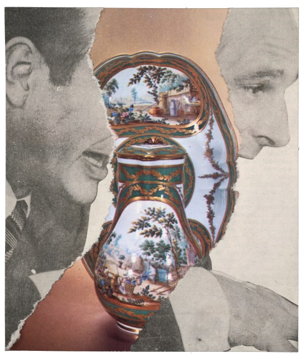 Gil Joseph Wolman Chirac, ca.1977 collage papier 13 x 11 cm