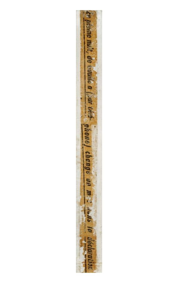 Gil Joseph Wolman En pleine nuit De Gaulle a (par téléphone) changé un mot dans la déclaration Baguette-art scotch sur bois 58,5 x 6 cm