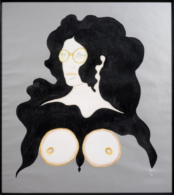 Evelyne Axell Autoportrait Feutre, crayon et gouache sur papier 60 x 69 cm