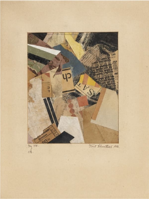 Kurt Schwitters Mz 318. ch. collage de papier sur papier 18 x 14,4 cm (archives) 12 1/4 by 9 in. (archives)