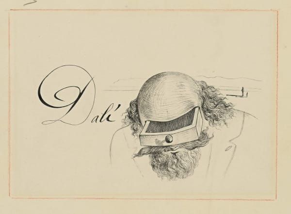 Salvador Dalí Buste à tiroir (Invitation à la rétrospective Dalí à la galerie Lefevre, Londres) stylo et encre de chine sur papier 22,2 x 28,1 cm (disponible) 22,2 x 28,1 cm (available)