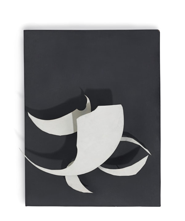 Jean Tinguely Sans titre [Chutes ovales] huile sur bois et métal avec moteur électrique 49,5 x 38,1 x 6,3 cm (disponible) 19½ x 15 x 2½ in (available)