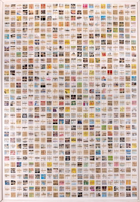 Gil Joseph Wolman By Choice, 1979 collage de magazines et journaux séparés montés sur support de diapositives collés sur bois 167 x 117 cm