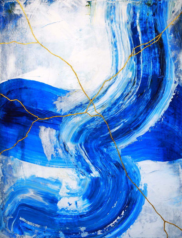 Jac Lahav The Benefits of Complexity, 2020 Acrylic, flashe and 24k gold leaf on canvas 32 x 24 in. 81.3 x 61 cm.