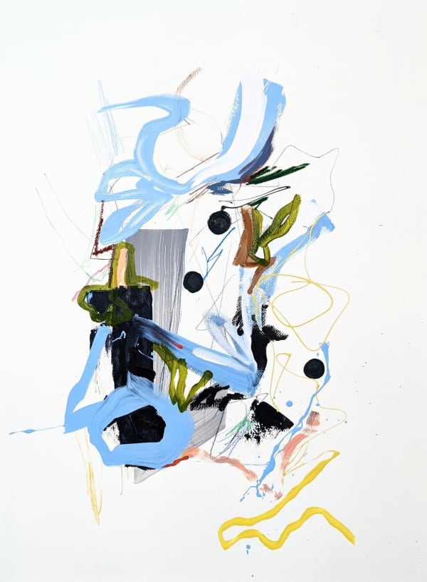 Joseph Conrad-Ferm King pin, 2023 Mixed media on archival watercolor paper 30 x 22 in. 76.2 x 55.9 cm.