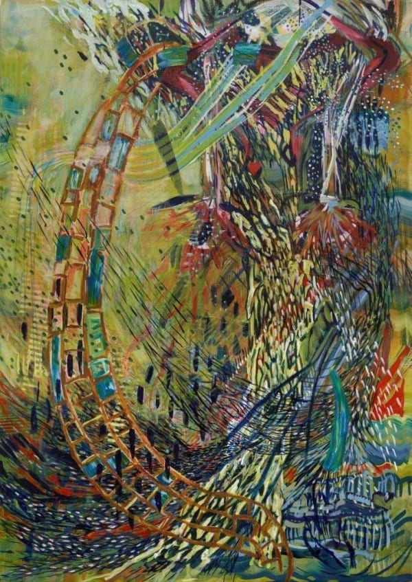 Erin Treacy School of Crow, 2015 Charcoal, pastel and acrylic on canvas 54 x 38 in. 137.2 x 96.5 cm.