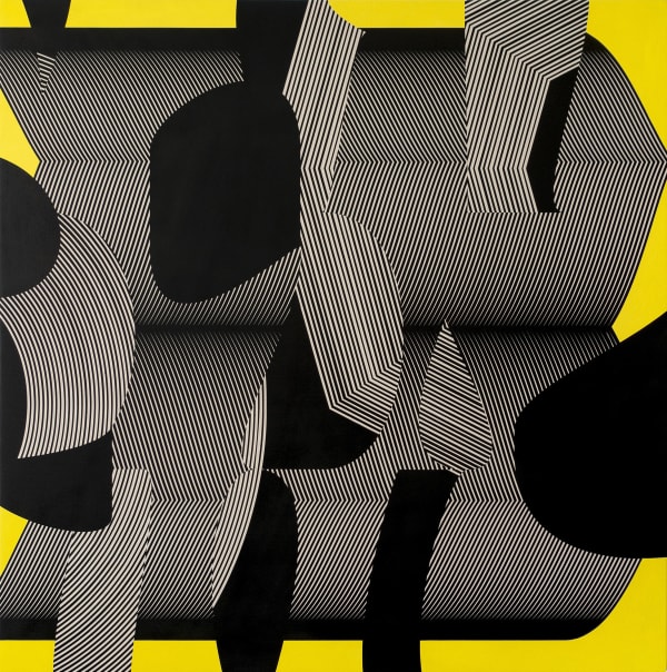 Nik Shanlin Yellow Black I, 2019 Acrylic on canvas over panel 48 x 48 in. 121.9 x 121.9 cm.