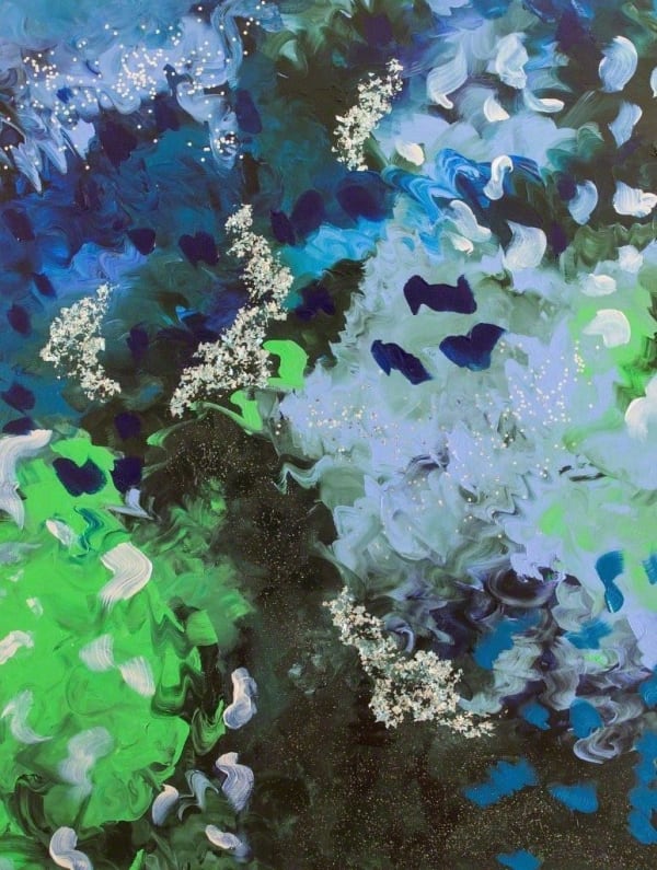 Liv Dockerty Never have I been a calm blue Sea, I have always been a Storm, 2016 Mixed media on canvas 68 x 51 3/4 in. 172.7 x 131.4 cm.