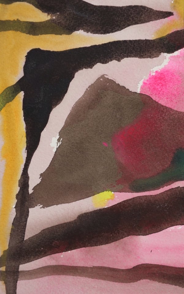 Vidvuds Zviedris Kyrene, 2024 Watercolor on paper 9 x 5 3/4 in. 22.9 x 14.6 cm.