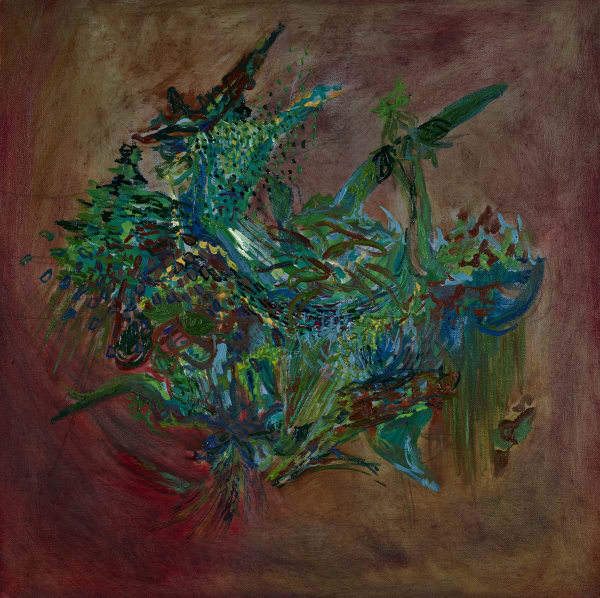 Erin Treacy Decision Time, 2019 Conte, marker, acrylic and oil paint on canvas 20 x 20 in. 50.8 x 50.8 cm.