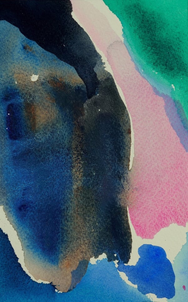 Vidvuds Zviedris Rhetia, 2024 Watercolor on paper 9 x 5 3/4 in. 22.9 x 14.6 cm.