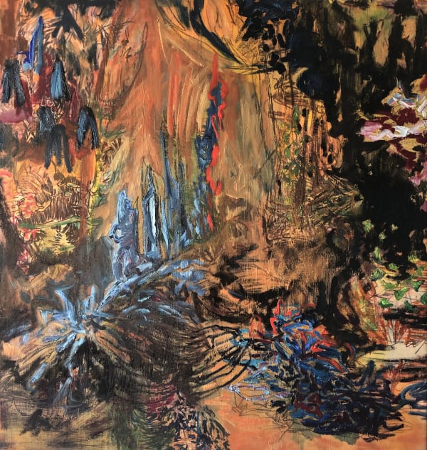 Erin Treacy Pulpy, 2019 Oil, acrylic paint, pencil, Conte, marker and ink on canvas 28 x 27 in. 71.1 x 68.6 cm.