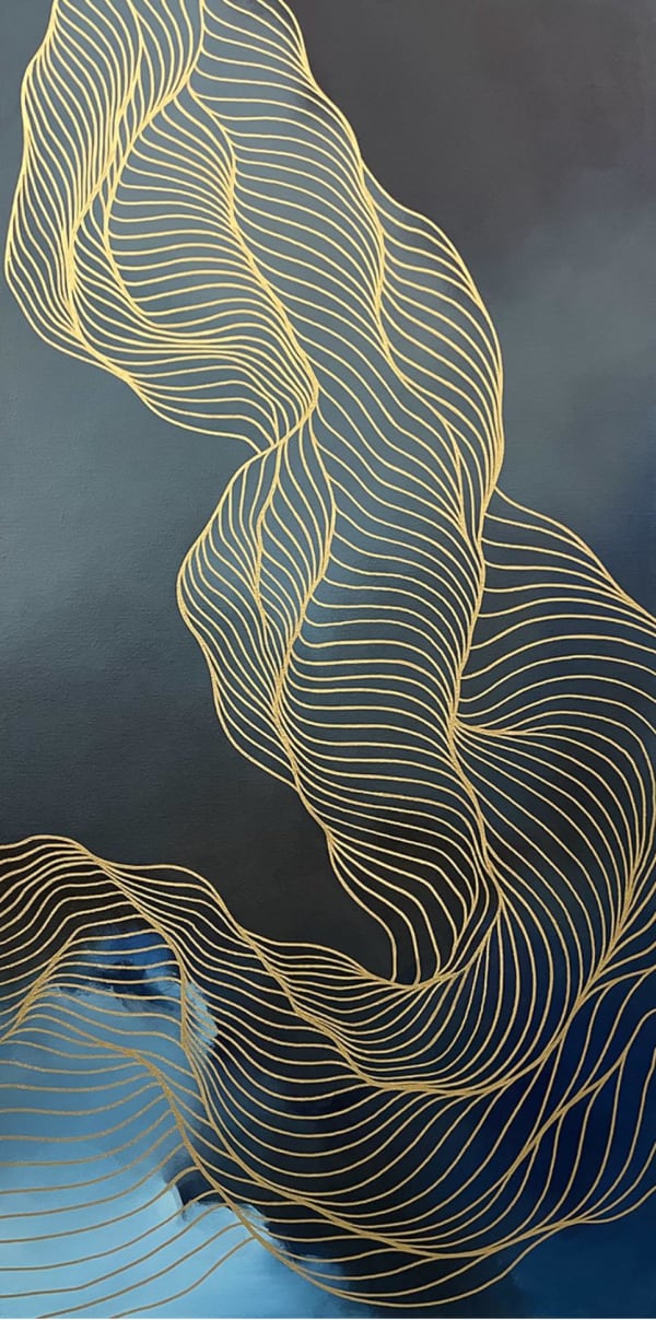 Tracie Cheng Bathed In Twilight, 2022 Acrylic and oil on canvas 48 x 23 1/2 in. 121.9 x 59.7 cm.