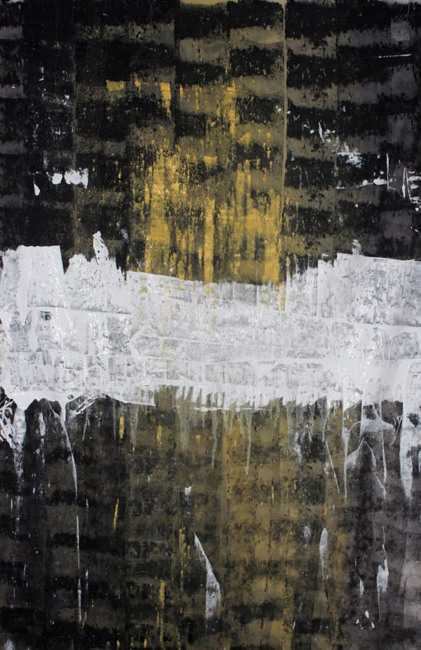 Firouz Farmanfarmaian Hybrid IV, 2014 Wall paint and pigment on canvas 51 1/8 x 39 3/8 in. 130 x 100 cm.