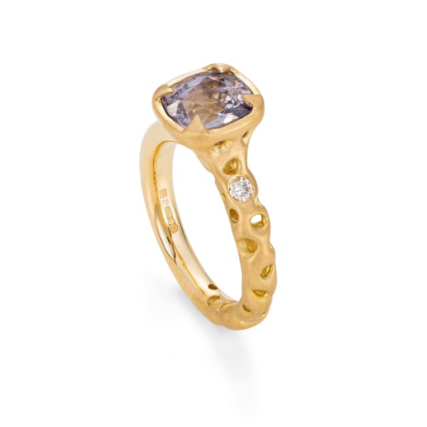 Ed Wilson, 18ct Gold 2.55ct VS Purple Spinel with Diamond | Size M 1/2, 2024