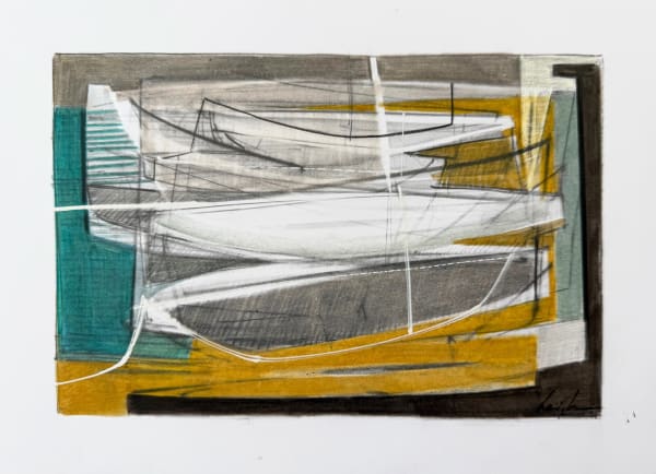 Resting Boats, Moushole, 2025 Mixed media drawing