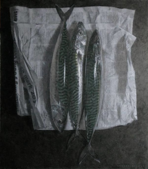 Robert Pittam, Three Mackerel, 2025