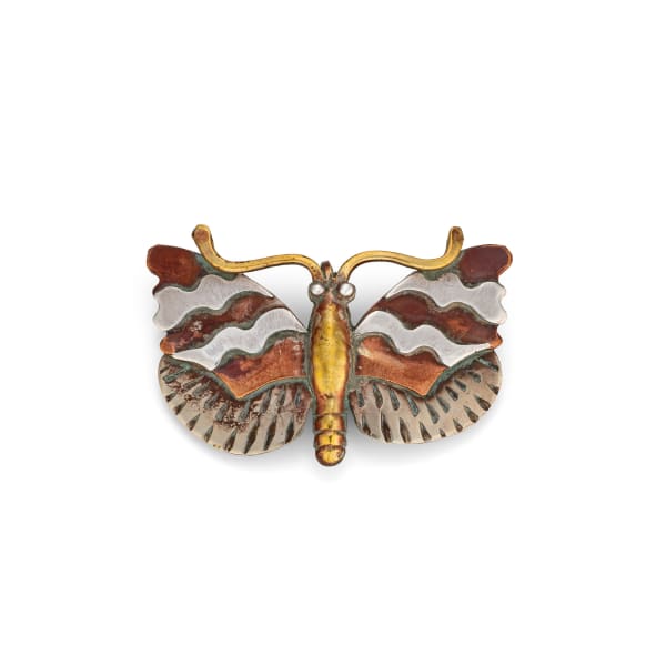 Cornelius Jakob Van Dop, Brooch - Bronze and Silver Butterfly