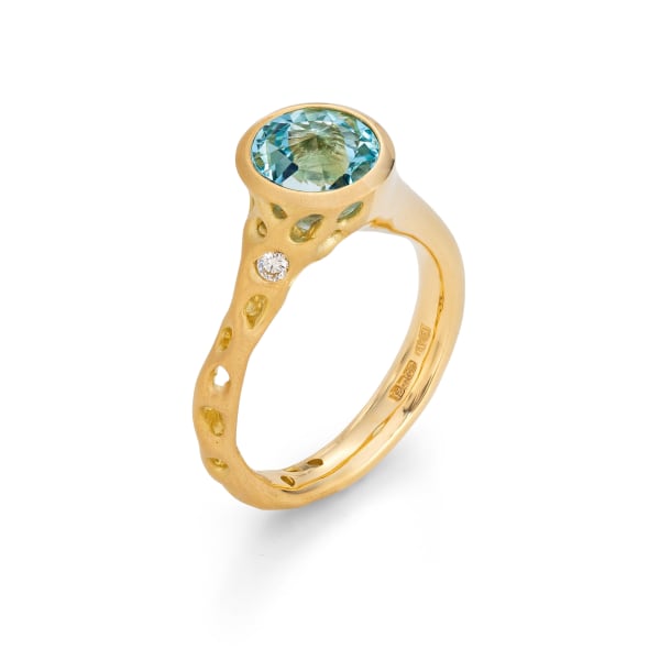 Ed Wilson, 18ct Gold 3.3ct VVS Topaz with Diamond | Size N, 2024