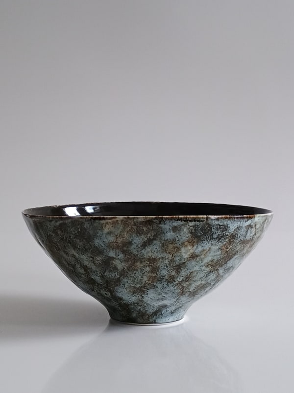 Pale Mottled Celadon and Tenmoku Bowl, 2025 Porcelain