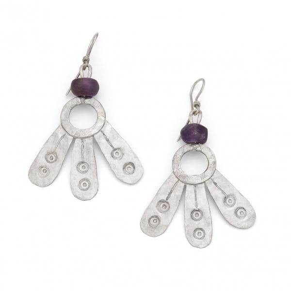 Guy Royle, Earrings - Silver and Amethyst, 2021